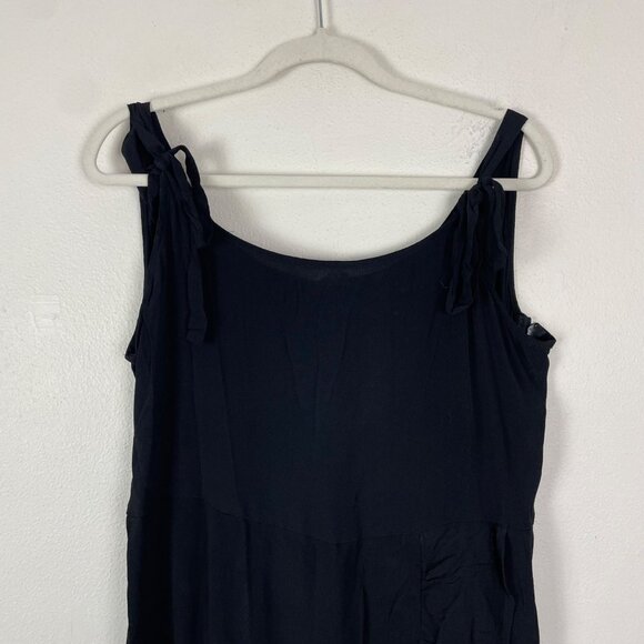 NWT Woven Kaela Mini Dress Cotton:On Size 18 US Black With Adjustable Tie Straps - Picture 3 of 10
